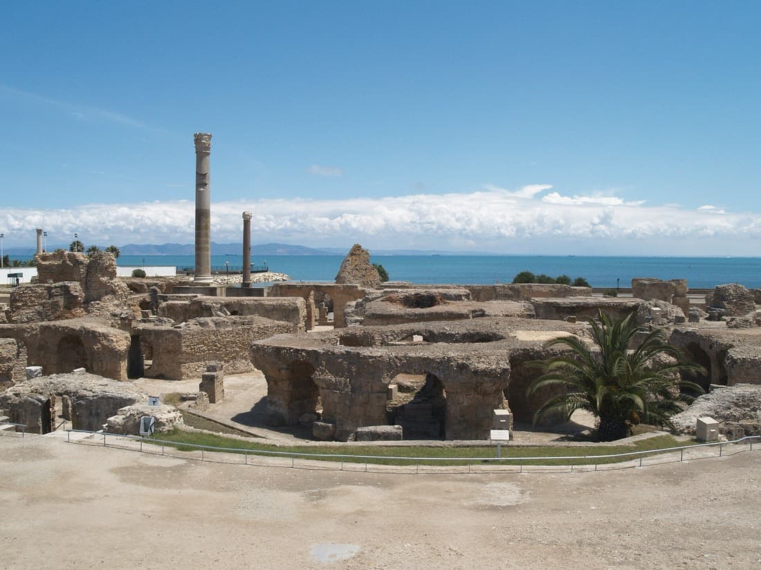 Ruines des thermes d'Antonin à Carthage, en Tunisie.