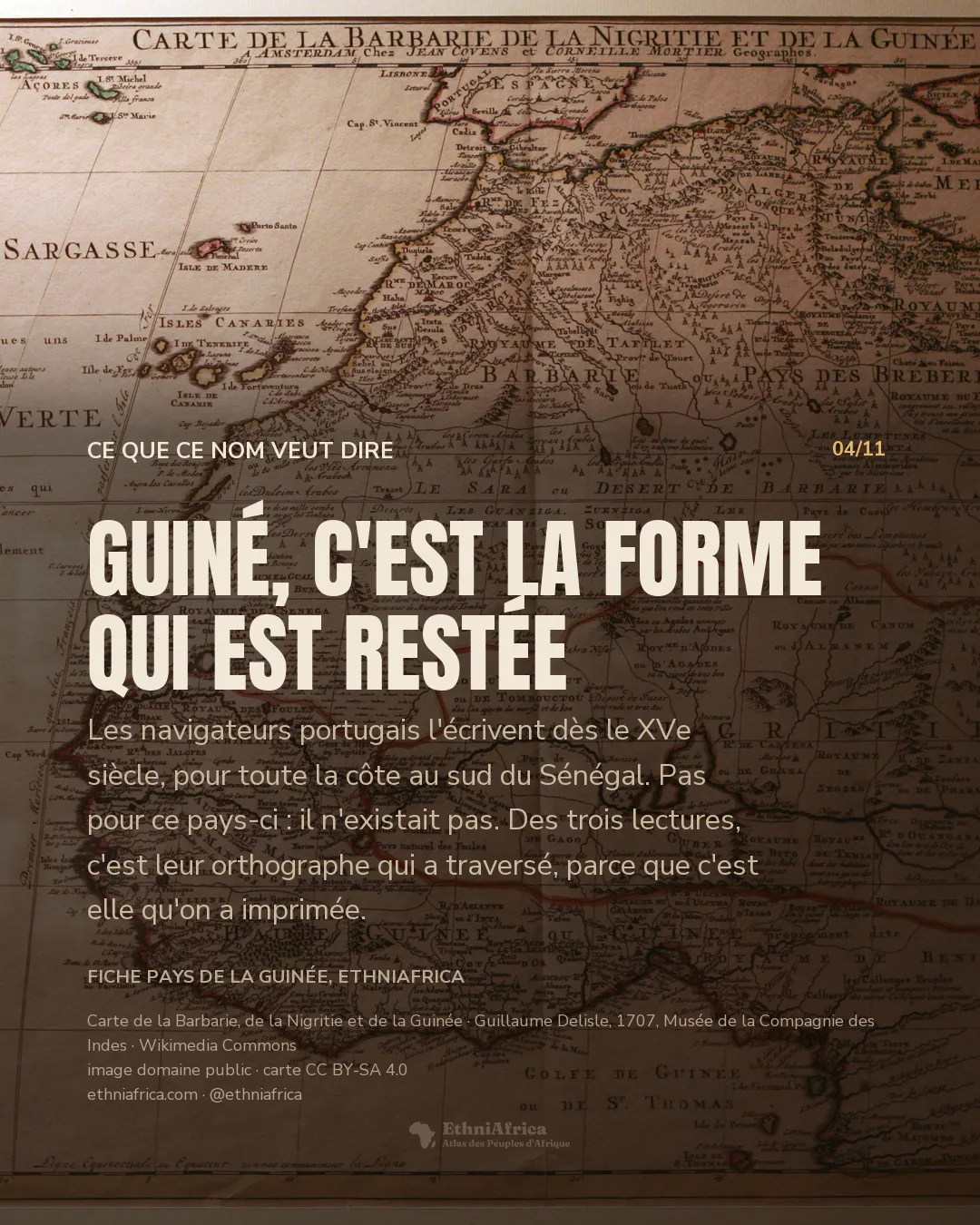 Carte ancienne gravée et coloriée à la main, encadrée sous verre : l'Afrique du Nord et de l'Ouest couverte de toponymes serrés, les limites rehaussées de rouge, le titre en bandeau au sommet et une échelle en bas à droite.
